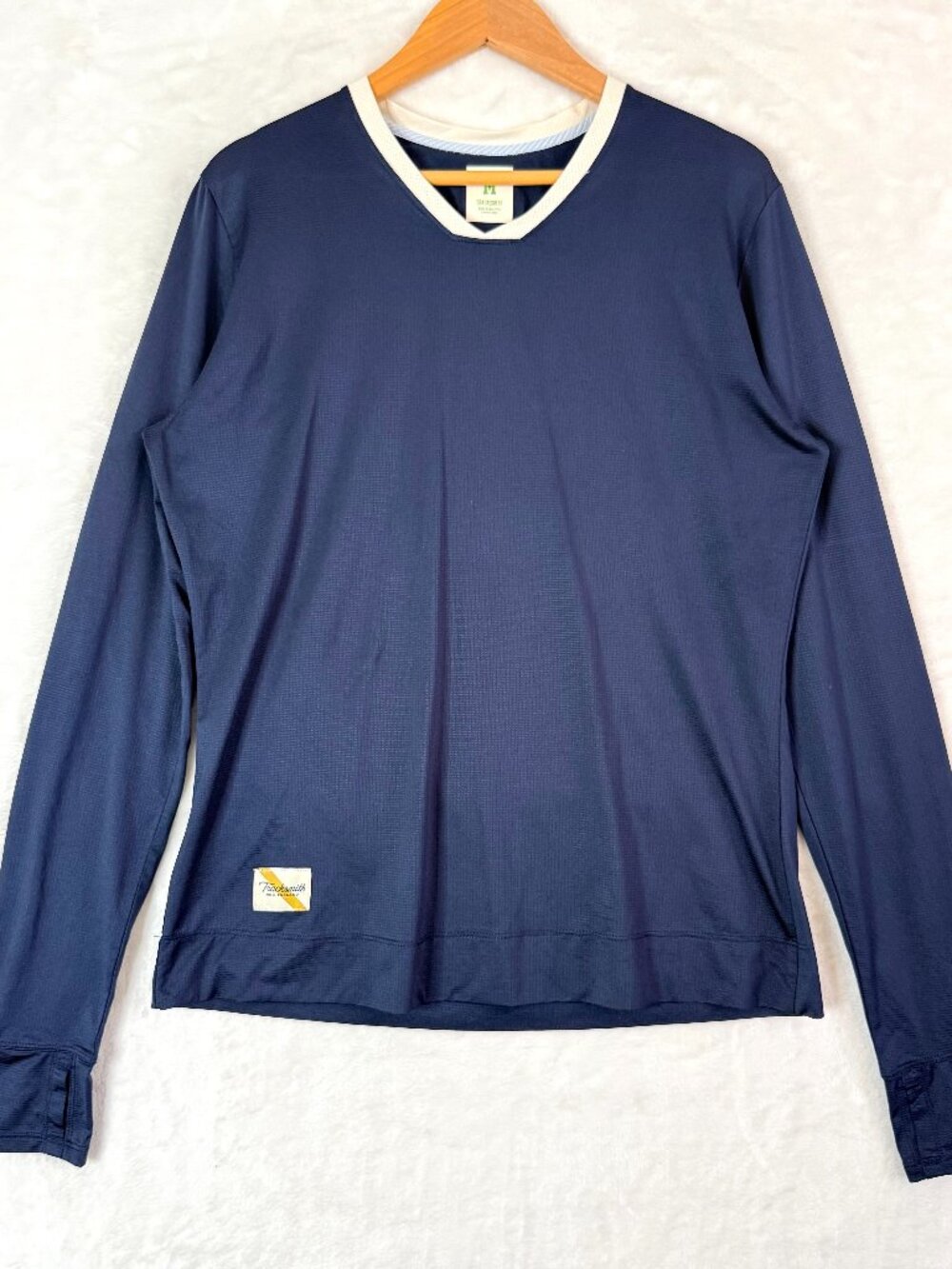 Tracksmith Athletic Running Long Sleeve Shirt Womens M Navy Blue Outdoor Travel